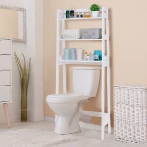 Bathroom Organizer Over The Toilet MDF Storgae Cabinet 25 x 61.6” L x H, White