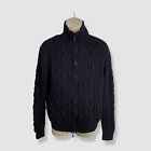 $550 Neiman Marcus Men's Blue Cashmere Full-Zip Cardigan Sweater Size XL