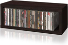 Media Storage CD Rack Stackable Organizer - Holds 40 CDs (Espresso)