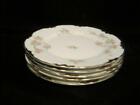 (5) RARE TAYLOR SMITH TAYLOR 764~BREAD PLATES~PINK~BLUE FLOWERS~GOLD DAUBS~EXC
