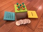 Lovevery Coin Bank & Carrots Drop Box Wood Toy Lot