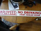 2 Vtg Peoples Brewery Beer Sign for employees Oshkosh Government Regulations