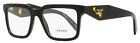 Prada Rectangular Eyeglasses VPR 10Y 1AB-1O1 Black 52mm
