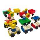 Mixed Lot of Vintage Fisher Price Little People Wood & Plastic Tractors Cars
