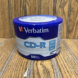 50 VERBATIM CD-R CDR 700MB 52X Logo Branded 80min Media Disc New