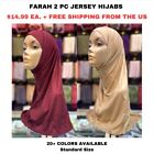 Womens 2 Pc Farah Jersey Hijab Soft Cool Comfy Fabric One Size 20+ colors