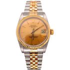 Rolex Datejust Midsize Ladies 31mm 18k Gold & Steel Gold Dial Watch Ref: 68273