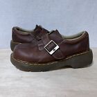 Vintage Doc Martens Chunky Y2K Round Toe Women 9 Brown Leather Monk Strap Shoes