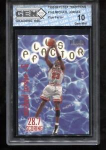 Michael Jordan 1998-99 Fleer Traditions #142 Plus Factor Bulls GEM MINT 10