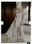 boho long sleeve wedding dress size Size 4