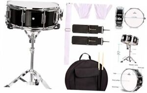 14 inch Snare Drum Set for Kids Students Beginners Practice Kit with Black
