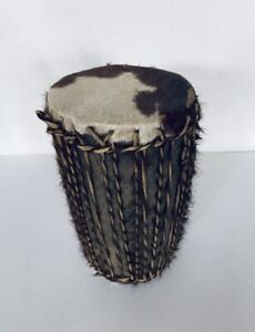 Hand Made African Tribal Drum Animal Skin Bongo 8” Tall
