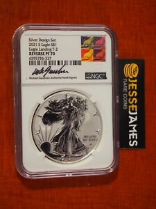 New Listing2021 S REVERSE PROOF SILVER EAGLE NGC PF70 GAUDIOSO SIGNED FROM DESIGN SET T2
