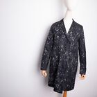 COS Women's Lightweight Gray Black V-Neck Buttons Trenchcoat Coat Size 36