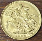 Australian full gold sovereign Sydney mint marked 1906