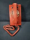 Vintage 70s Western Electric Wall Mounted Rotary Phone Red Untested #228A