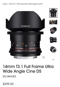 ROKINON Cine 14mm T3.1 Camera Lens for Sony-E