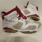 Boys Nike Retro Jordan 6 Mid Athletic Basketball Shoes Size 7Y White/Red