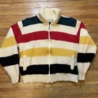 Vintage LL BEAN Jacket Hudson Bay Point Blanket Talon Zip Wool 70s 80s Medium