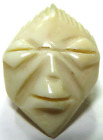 ANTIQUE 19th C AFRICAN REALISTIC CARVED BONE MASK TRIM/BUTTON from COTE D'IVOIRE