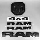 For 2019-2022 Door Nameplate RAM + 4X4 + Front+Rear Emblem Matte Black 5PCS Kit