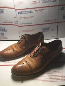 Aston Grey Kobe Men's Leather Cap Toe Oxford Dress Shoes, Brown, Size 11