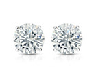4 Ct Men's Women's Simulated Diamond Stud Earrings 14K Gold Plated Solid Silver