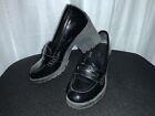 X APPEAL Amara Chunky Heel Oxford Loafer Lug Sole Patent Leather Black Size 9.5m