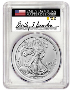 2021 Silver Eagle MS70 - First Strike Type 2   Emily Damstra Signature (368)(385