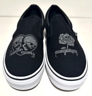 Vans Slip On Love You To Death Mens Size 11 Skateboarding Casual Black Skull