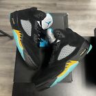 Size 9 - Jordan 5 Retro Mid Aqua Blue Black (USED)
