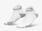 NEW Nike Spark Cushioned No Show Dri-Fit Running White Socks Men Size 10-11.5
