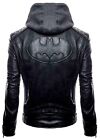 Men's Black Batman Leather Jacket | Arkham Bruce Wayne Bat Logo Jacket