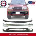 Front Bumper Chrome Steel + Filler + Lower Valance For 2001-2004 Toyota Tacoma