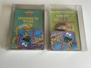 Sesame Street 1 2 3 Count With Me / Learning to Share DVDs w Lunch Box Brand New
