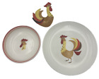 Vintage 1960 Holt Howard Coq Rouge Rooster Bowl Luncheon Plate Spoon Rest Lot #2