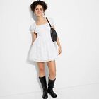 Women's Burnout Fit & Flare Mini Skater Dress - Wild Fable White M