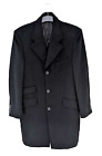 Odermark Coat Mens 38 Black Wool Cashmere Full Length Knit Trench Pea Overcoat