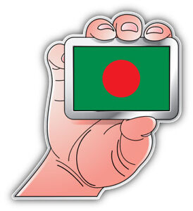 Bangladesh World Flag Hand Car Bumper Sticker Decal -  ''SIZES''