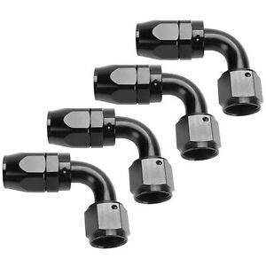 4PCS 4/6/8/10/12 AN 90 Degree Swivel Hose End Fitting Adaptor For CPE Fuel Hose