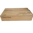 Wooden Wine Crate Opus One 2015 Mondavi & Rothschild Signed Holds 6 Bottles.