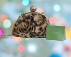 KATE SPADE brown leopard print faux fur gold ball clasp crossbody evening bag