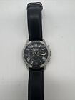 Fossil Grant Chronograph Watch Men Silver Tone 45mm Black Leather FS4812