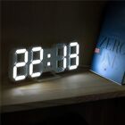 New ListingDigital 3D LED Big Wall Desk Alarm Clock Snooze 12/24 Hours Auto Brightness USB