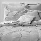 Queen 8pc Montvale Pinch Pleat Comforter Set Gray - Threshold