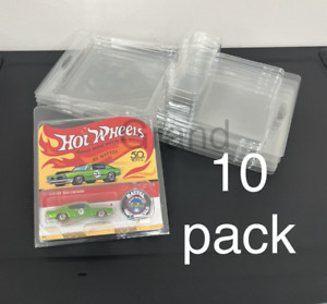 10 Protector Cover Display Cases For Hot Wheels Vintage Redline & Anniversary Ed