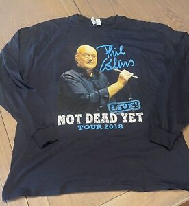 Phil Collins Not Dead Yet Live Tour Shirt 2018 Black Long Sleeve Men's XL