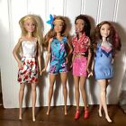 Lot Of 4 BARBIE DOLLS Dressed FREE SHIPPING Lot 4
