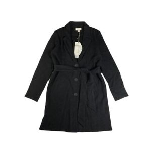 Stitch Fix Magnolia Grace Black Wool Belted Trench Coat Womens NWT Size Xlarge