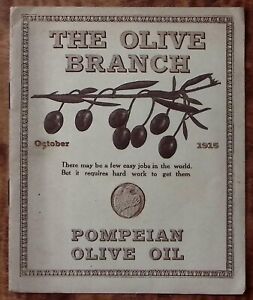 New Listing1915 POMPEIAN OLIVE OIL THE OLIVE BRANCH SALES ADVERTISING PROMO BOOKLET Z5323